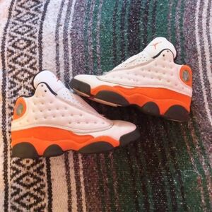 Nike Air Jordan 13 Orange and White Size 4  (Big Boy) Also Fits Size 6 (Women)